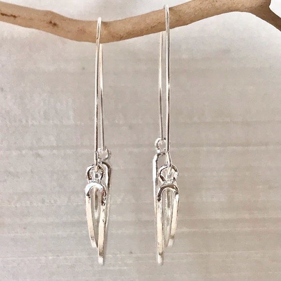 Anthro Myra Silver Hoop Earrings - Picture 6 of 9